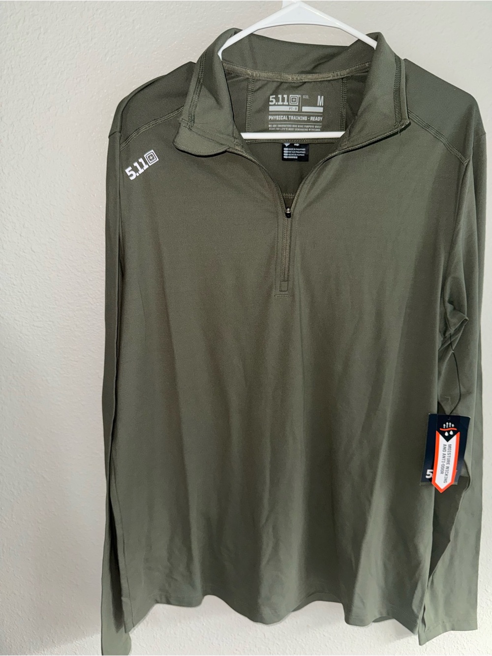 5.11 sage green pt-r catalyst pro shirt physical training ready 1/4 zip size MED - Picture 5 of 8